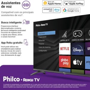 Smart TV LED Philco 40" | Roku TV, Dolby Audio, PTV40M9GR2CGB - Imagem 7
