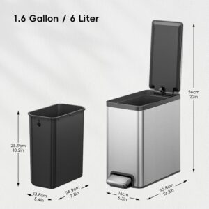 Lixeira com Pedal EKO ESSENTIAL 6L+6L - Imagem 3