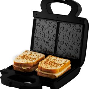 Sanduicheira Elétrica Mallory Star Wars Empire Plates – Superfície Antiaderente, Luzes LED, Alça com Toque Frio, Trava de Segurança - 127V - Imagem 3