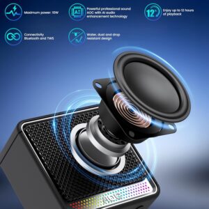 AOC ACS2311 Caixa de Som Portátil, Caixa de Som Bluetooth, à Prova d'Água IPX5, 12 Horas de Reprodução,Som Limpo e Potente, Emparelhamento Estéreo Sem Fio, Ideal para Casa e Viagens - Imagem 7