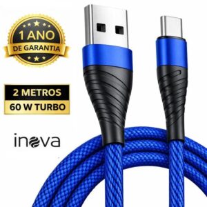 Cabo Carregador Tipo C Android Reforçado 2 Metros Original Inova - Imagem 1