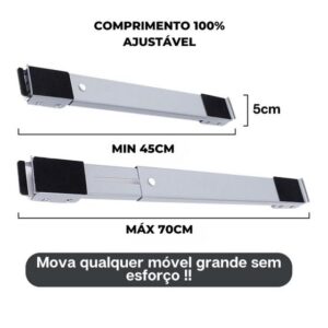 Suporte Com Rodinhas Base Para Mover Arrastar Móveis 300kg Maquina de Lavar Geladeira Fogão Freezer - Madz - Imagem 3