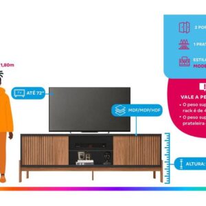 Rack para TV 75” 2 Portas Caemmun Tannen 1. - Imagem 2
