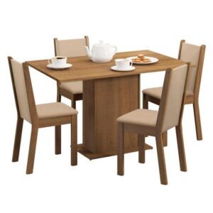 Conjunto Sala de Jantar Madesa Talita Mesa Tampo de Madeira com 4 Cadeiras - Imagem 2