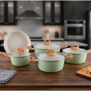 Jogo de Panelas Brinox Verde Pistache 5 Peças Optima Ceramic Life - Imagem 4