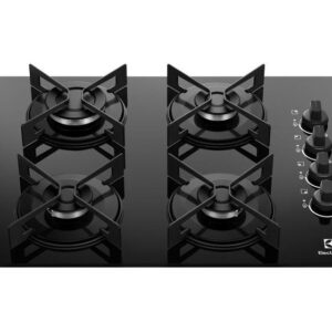 Cooktop 4 Bocas a Gás GLP Electrolux Mesa de Vidro Preto Acendimento Automático Efficient KE4GR - Imagem 1