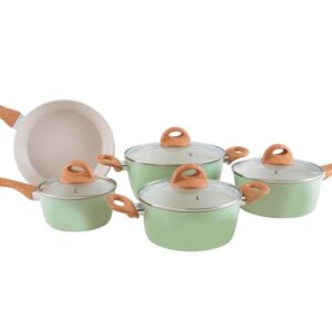 Jogo de Panelas Brinox Verde Pistache 5 Peças Optima Ceramic Life - Imagem 1