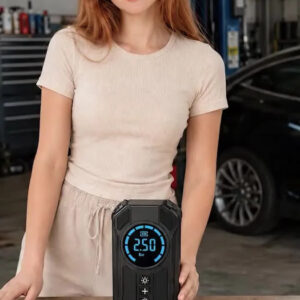 Mini Compressor De Ar Portátil Bateria Emergência Ignição Automotiva Potente Preto Compacto - Imagem 2