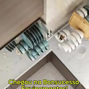 Organizador De Louças 3 Andares Inox Para Cozinha - Imagem 2