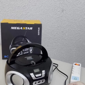 Micro System Megastar Mp-1842bt Radio Portatil Com Bluetooth USB FM Com Entrada Auxiliar in Fone e Toca CD - Imagem 2