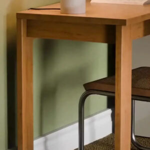 Mesa Escrivaninha Home Office Paris Para PC Computador Com 1 Porta E Puxador De Couro Para Escritório E Estudos Cor Branco Nature - Imagem 2