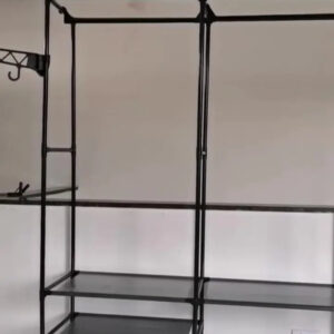 Guarda Roupa Cabideiro Organizador Closet Aberto Desmontavel Arara Divisórias 10 Prateleiras Aço Resistente Preto Irsina - Imagem 2