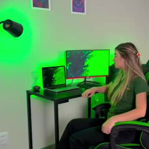Cadeira De Escritório Gamer Nitro Ergonômica Estofado Couro Sintético Reclinável Altura Ajustável Apoio Para Pés Cor Preto Luvinco - Imagem 2