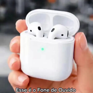 Fone De Ouvido Bluetooth Sem Fio Bateria de Longa Duração Pro 4 Branco Conecta Rápido Fast Plug Com Case Carregador E Microfone - Imagem 2