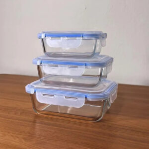 Kit 3 Pote De Vidro Marmita Hermético 370, 640ml, 1040ml Freezer Fitness Vitrex - Imagem 8