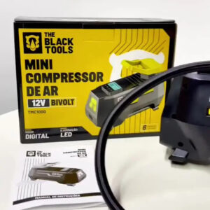 Compressor De Ar Elétrico Portátil 120w Encher Pneu Carro Moto Bicicleta Tcm100 The Black Tools - Imagem 2