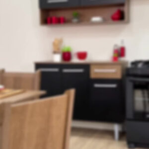 Armário de cozinha modulada completa compacta Emilly pop com armário e balcão cor rustic/preto GREM229002 - Imagem 2