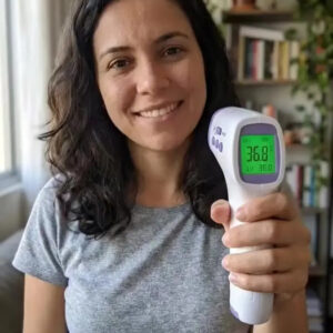 Termômetro Infravermelho Sem Contato Digital Medição Rápida Alta Precisão Display Lcd Memória Alarme Sensor Davely - Imagem 2