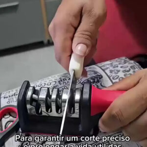Afiador E Amolador De Facas E Tesouras 4 Em 1 Profissional Vermelho Ou Amarelo Pedra Afia Amola E Alinha Lâminas Ideal Cozinha Churrascaria Churrasco Fácil De Usar Portátil Alta Qualidade Durável Inox - Imagem 8