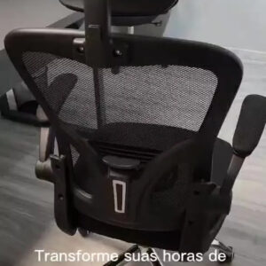 Cadeira Escritório Ergonômica Ajuste Lombar Laudo NR-17 Giratória Office Estofado Tecido/mesh Marca Brin7 Modelo B7-001-PT - Imagem 2