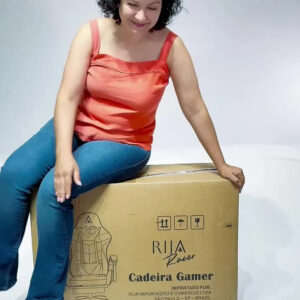 Cadeira Gamer Ergonômica Alpha Rija de Couro Sintético Preta - Imagem 2