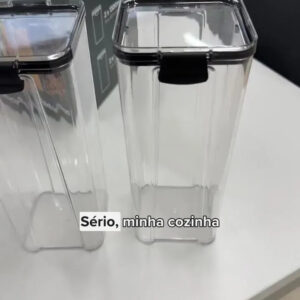 Pote Hermético Haushop Kit 12 Potes Para Alimentos Seguro Transparente - Imagem 2