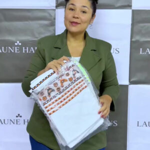 Pano de Prato Atoalhado Atacado Laune Gourmet Kit com 5 peças cor Branco Desenho Sortidos Laune Haus - Imagem 7