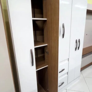 Guarda Roupa Solteiro 6 Portas 2 Gavetas Sidney Doripel Cor Off White/nogueira - Imagem 2