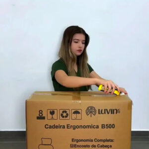 Cadeira Escritório Ergonômica Genebra B500 Luvinco Cor Preto Com Suporte Lombar Estofado Mesh - Imagem 2