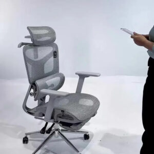 Cadeira Escritório Ergonômica Presidente Rija Diamond Cinza Tela Mesh - Imagem 2