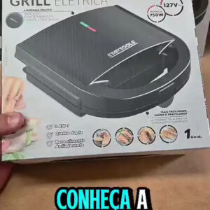 Sanduicheira Grill Elétrica Antiaderente 750w Preto 110/220v - Imagem 2