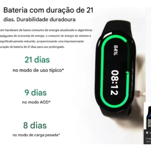 Smartband Mi Band 10 AMOLED 1.72" Preto c/ Detecção Natação Bateria 21 Dias - Imagem 5