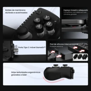 Controle Gamepad GameSir X5 Lite USB-C Android iPhone 15/16 Mobile Hall Effect Turbo Leve Preto - Imagem 3