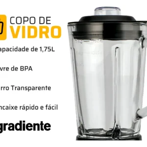Liquidificador Copo De Vidro C/ 1,75l 550w Gradiente Preto - Imagem 3