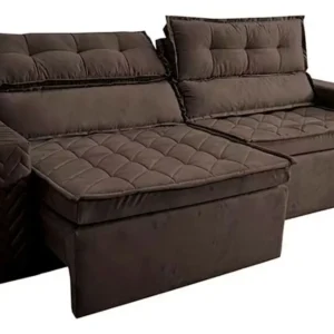 Sofá 3 Lugares Cama Inbox Belém Retrátil/reclinável Caf - Imagem 3