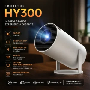 Projetor Portátil 4k Hd Android 11.0 Smart Wifi 5g Bluetooth - Imagem 3