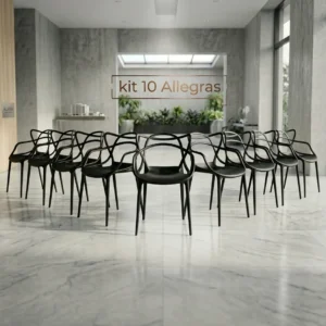 Cadeiras Allegra Kit 10 Unid Mesa Sala De Jantar Empilhável - Imagem 1