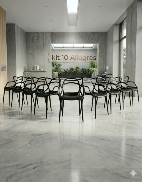Cadeiras Allegra Kit 10 Unid Mesa Sala De Jantar Empilhável