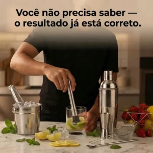 Kit Caipirinha Profissional 7 Peças Inox Coqueteleira 750 Ml - Imagem 6