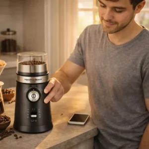 Moedor de Café Elétrico Hamilton Beach Ajustável Inox 150W Triturador Grãos Sementes Cuba Removível - Imagem 4