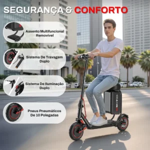 Oimotoo Patinete Elétrico 500w Com 10in Inflar Pneu +assento - Imagem 8