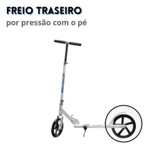 Patinete Infantil Adulto Profissional 2 Rodas Grandes Branco Sem Desenho - Imagem 6