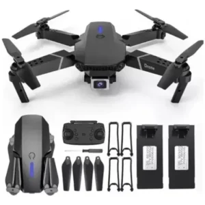 Mini Drone E88 Pro Com Câmera Dupla Wifi Com Case 2 Baterias + SCORELL Mini Controle Remoto Drone 2.4 Ghz - Imagem 2
