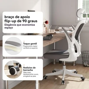 Cadeira Escritório Gamer Ergonômica Reclinável Giratoria 360 - Imagem 6