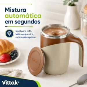 Vittak Caneca Mixer Elétrica Copo Mistura 380ml Com Tampa - Imagem 6