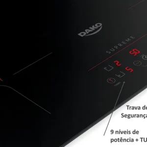 Cooktop de Indução 4 Bocas Preto com Trava de Segurança Dako Supreme - Imagem 6