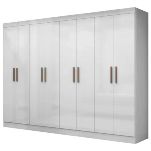 Guarda Roupa Casal Branco Paris 8 Portas 4 Gavetas Espresso Móveis - Imagem 2