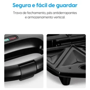 Sanduicheira Fast Time Elgin 800w Placas Duplas Preto - Imagem 4
