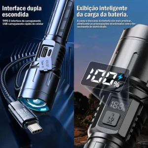 Lanterna Tatica Led Alto Luz Potente Alcance 2km - Imagem 4