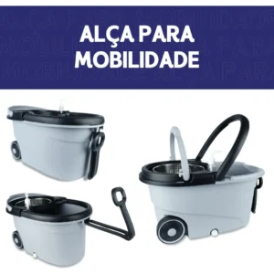 Mop NYBC Mop Giratório Plus com balde centrífuga Cinza - Imagem 5